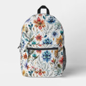 Sac À Dos Imprimé Fleurs aquarelles (Recto)