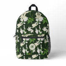 Fleurs blanches 1 arrière - plan vert foncé