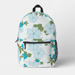 Sac À Dos Imprimé Fleurs Bleues, Motif Floral, Motif De Fleurs