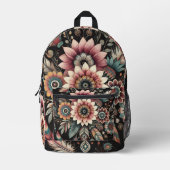Sac À Dos Imprimé Fleurs Bohèmes du Soir (Recto)