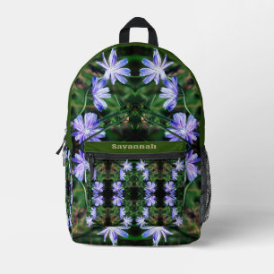 Sac À Dos Imprimé Fleurs chicorées bleues Abstraites personnalisées