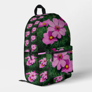 Sac À Dos Imprimé Fleurs Cosmos Roses Personnalisées