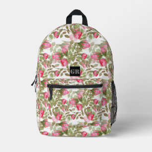 Sac À Dos Imprimé Fleurs d'aquarelle rose rose roses fleuris