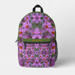 Sac À Dos Imprimé Fleurs d'aster rose de la Nouvelle-Angleterre pers