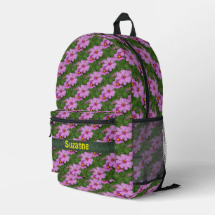 Sac À Dos Imprimé Fleurs de Cosmos rose Nature Personnalisée