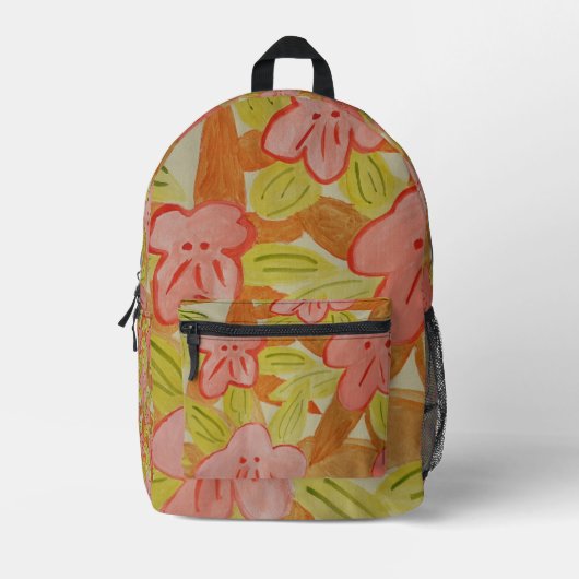 Sac À Dos Imprimé Fleurs de couleur automne (Recto)