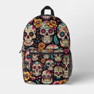 Sac À Dos Imprimé Fleurs de Crâne de Sucre