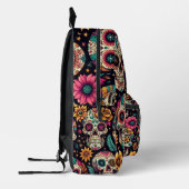 Sac À Dos Imprimé Fleurs de Crâne de Sucre (Gauche)