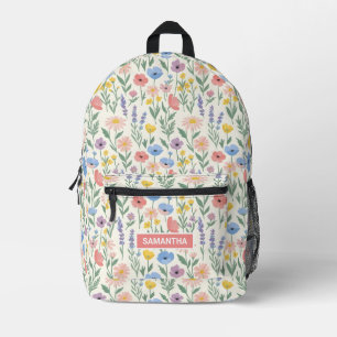 Sac À Dos Imprimé Fleurs de Fleur Sauvage Personnalisées