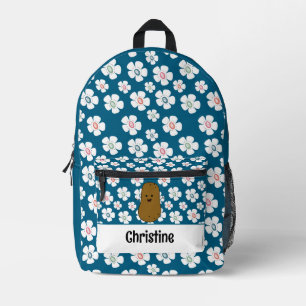 Sac À Dos Imprimé Fleurs de marguerite océan bleu marron pomme de te