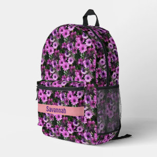 Sac À Dos Imprimé Fleurs de marguerite violet Motif personnalisé