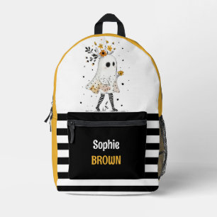 Sac À Dos Imprimé Fleurs de soleil et fantômes avec Motif à rayures 