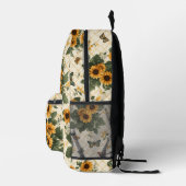 Sac À Dos Imprimé Fleurs de soleil et papillons sur Jaune clair (Droite)
