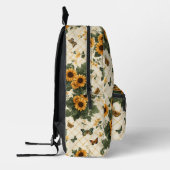 Sac À Dos Imprimé Fleurs de soleil et papillons sur Jaune clair (Gauche)