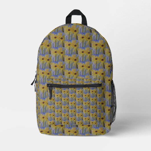 Sac À Dos Imprimé Fleurs de soleil jaunes (Recto)