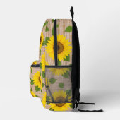 Sac À Dos Imprimé Fleurs de soleil sur Burlap (Droite)