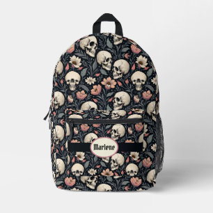 Sac À Dos Imprimé Fleurs et crânes roses poussiéreux