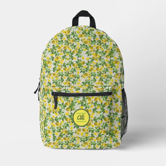 Sac À Dos Imprimé Fleurs jaunes (Recto)