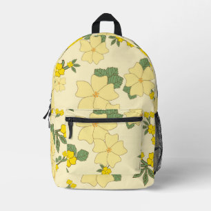 Sac À Dos Imprimé Fleurs Jaunes, Motif Floral, Motif De Fleurs
