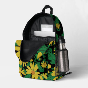 Sac À Dos Imprimé Fleurs marguerites jaunes avec vert feuille Coque-