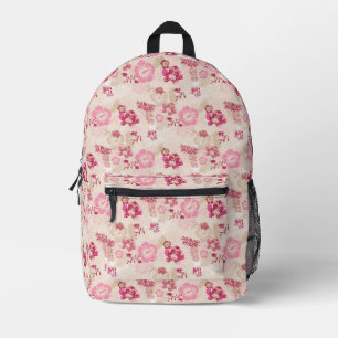 Sac À Dos Imprimé Fleurs modernes roses mignonnes motif Haut basket