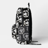 Sac À Dos Imprimé Fleurs noires et blanches (Droite)