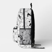 Sac À Dos Imprimé Fleurs noires et blanches Motif Phlox (Droite)