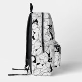 Sac À Dos Imprimé Fleurs noires et blanches Motif Phlox (Gauche)