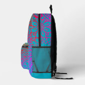 Sac À Dos Imprimé Fleurs orange violet et fond bleu doux (Droite)