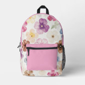 Sac À Dos Imprimé Fleurs pastel à l'aquarelle  (Recto)