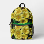 Sac À Dos Imprimé Fleurs Primrose Jaune Personnalisées (Recto)