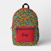 Sac À Dos Imprimé Fleurs rétro, mignon personnalisable (Recto)