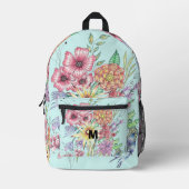 Sac À Dos Imprimé Fleurs sauvages de printemps vibrants sur Monogram (Recto)