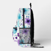 Sac À Dos Imprimé Fleurs sauvages violettes et bleues (Droite)