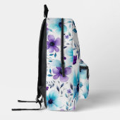 Sac À Dos Imprimé Fleurs sauvages violettes et bleues (Gauche)