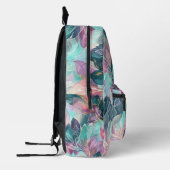 Sac À Dos Imprimé Fleurs Tons de Bijoux (Gauche)