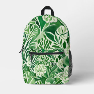 Sac À Dos Imprimé Fleurs vertes, motif design vintage