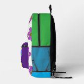 Sac À Dos Imprimé Fleurs Vertes Violettes (Droite)