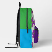 Sac À Dos Imprimé Fleurs Vertes Violettes (Gauche)