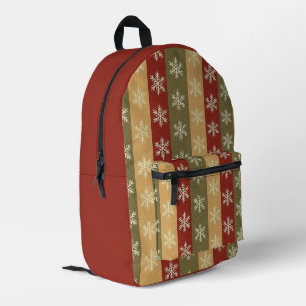 Sac À Dos Imprimé flocon de Noël rayé coloré traditionnel