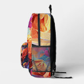 Sac À Dos Imprimé Floral Abstract Art Orange Red Blue Flowers (Droite)