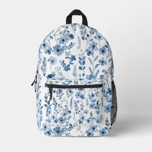 Sac À Dos Imprimé Floral bleu français (Recto)