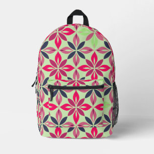 Sac À Dos Imprimé Floral géométrique rose et vert