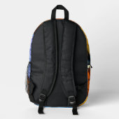 Sac À Dos Imprimé Floral Orange Bleu Jaune Art Abstrait (Verso)