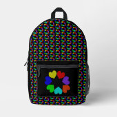 Sac À Dos Imprimé Floral Rainbow Love Hearts (Recto)