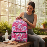 Floral rose tropical moderne Nom personnalisé