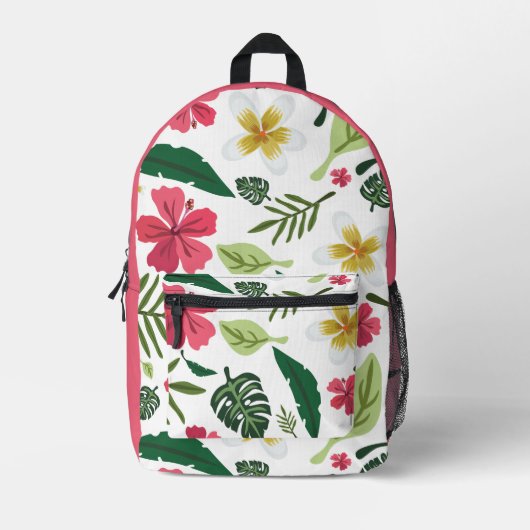 Sac à dos imprimé floral tropical (Recto)