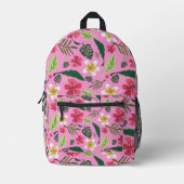 Sac à dos imprimé floral tropical (Recto)