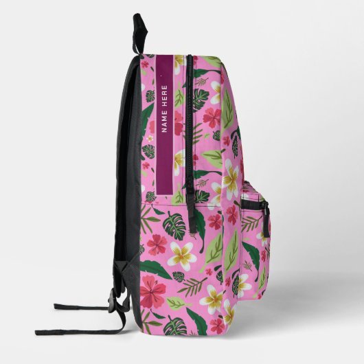 Sac à dos imprimé floral tropical (Gauche)