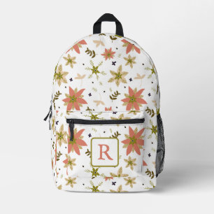Sac À Dos Imprimé Floraux Monogrammes en terre cuite